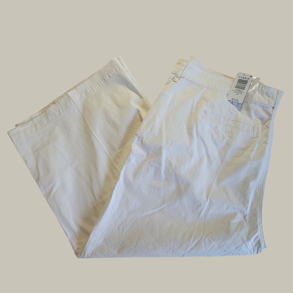 torrid Pants - NWT Torrid Belle Isle Trouser Women 22 White Wide Leg Ankle Cloud Dancer
